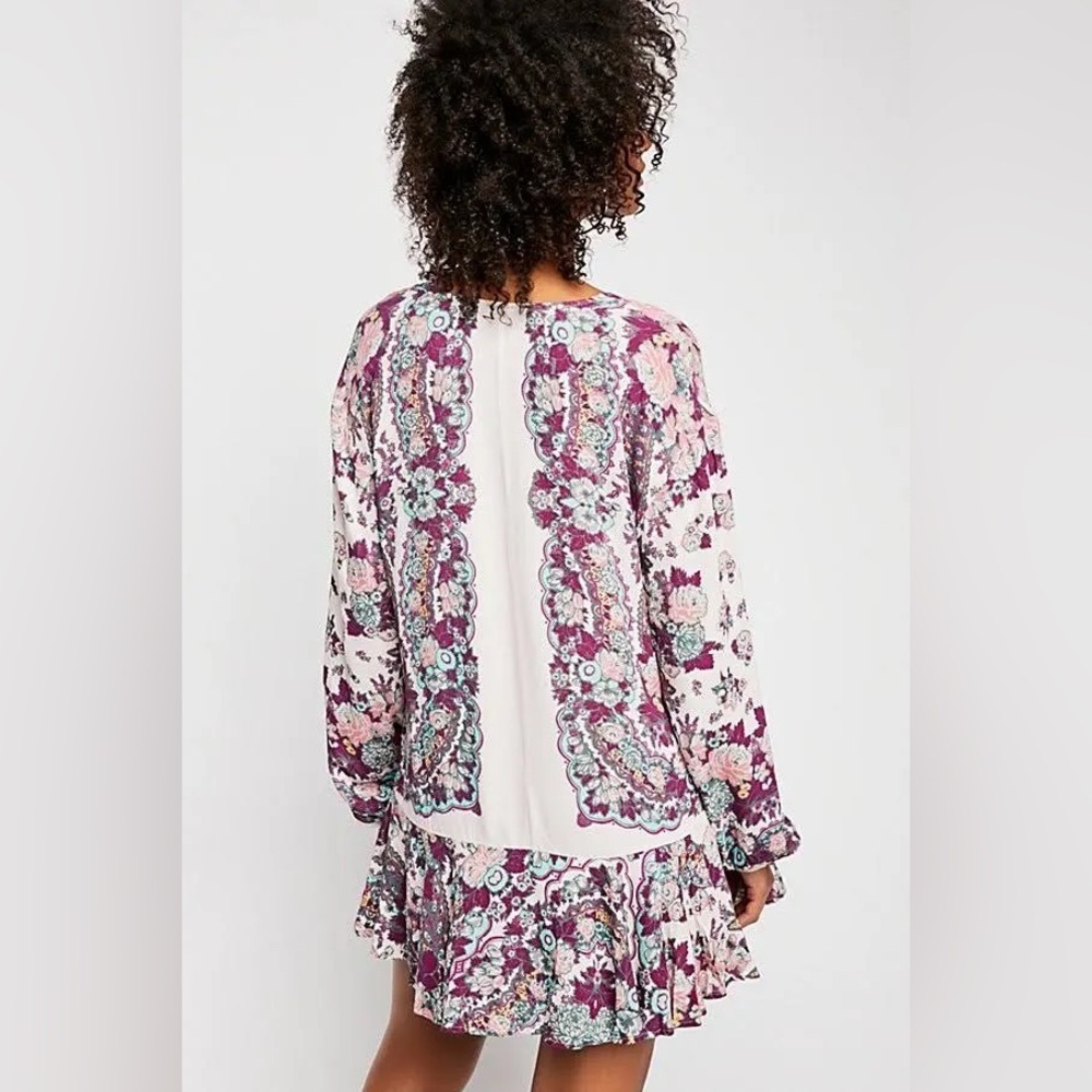Free People Lovely Dreams Tunic Top Dress Women’s  Drop Waist Floral Size Medium - Picture 4 of 12